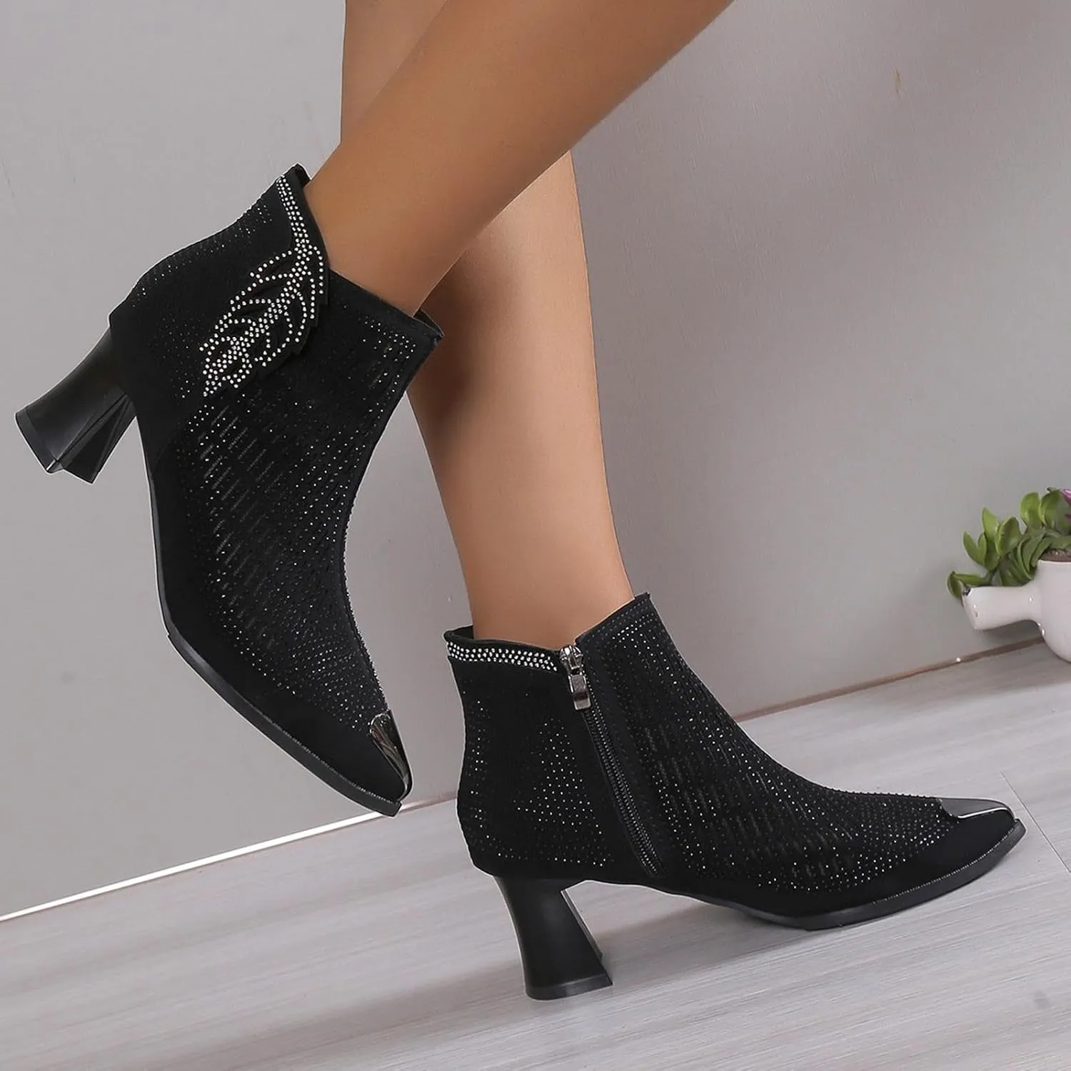 Ankle Boots For Women Low Heel Womens Booties Fall 2023 Chelsea Boots Women Low Heel Point Toe Shoes Ankle Wide Calf Combat