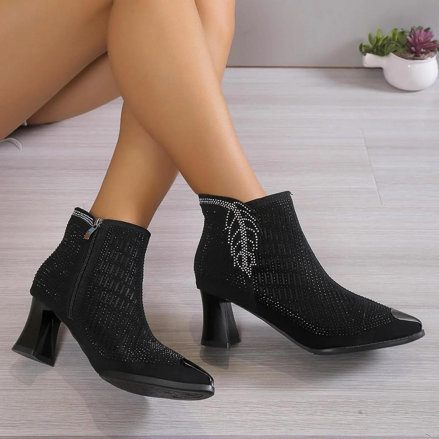 Ankle Boots For Women Low Heel Womens Booties Fall 2023 Chelsea Boots Women Low Heel Point Toe Shoes Ankle Wide Calf Combat