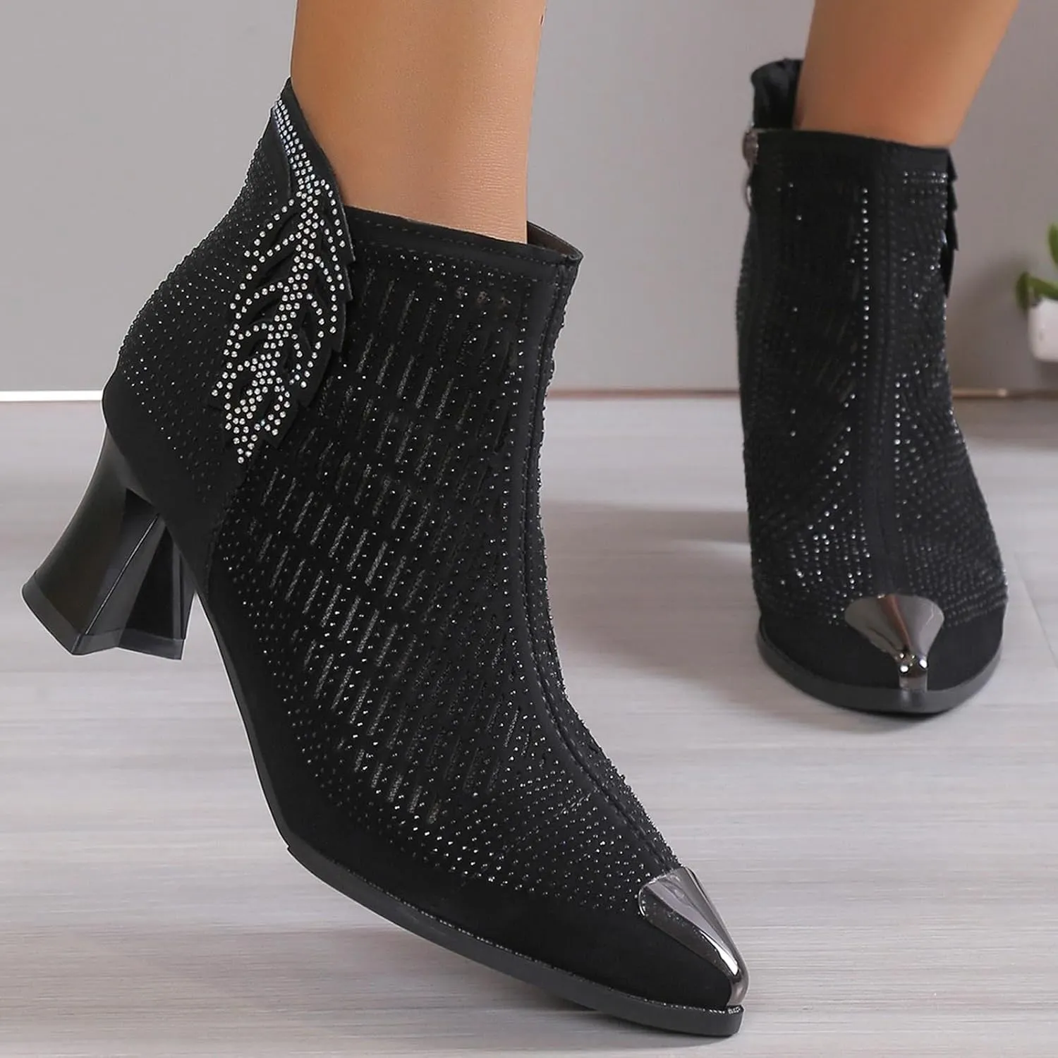 Ankle Boots For Women Low Heel Womens Booties Fall 2023 Chelsea Boots Women Low Heel Point Toe Shoes Ankle Wide Calf Combat