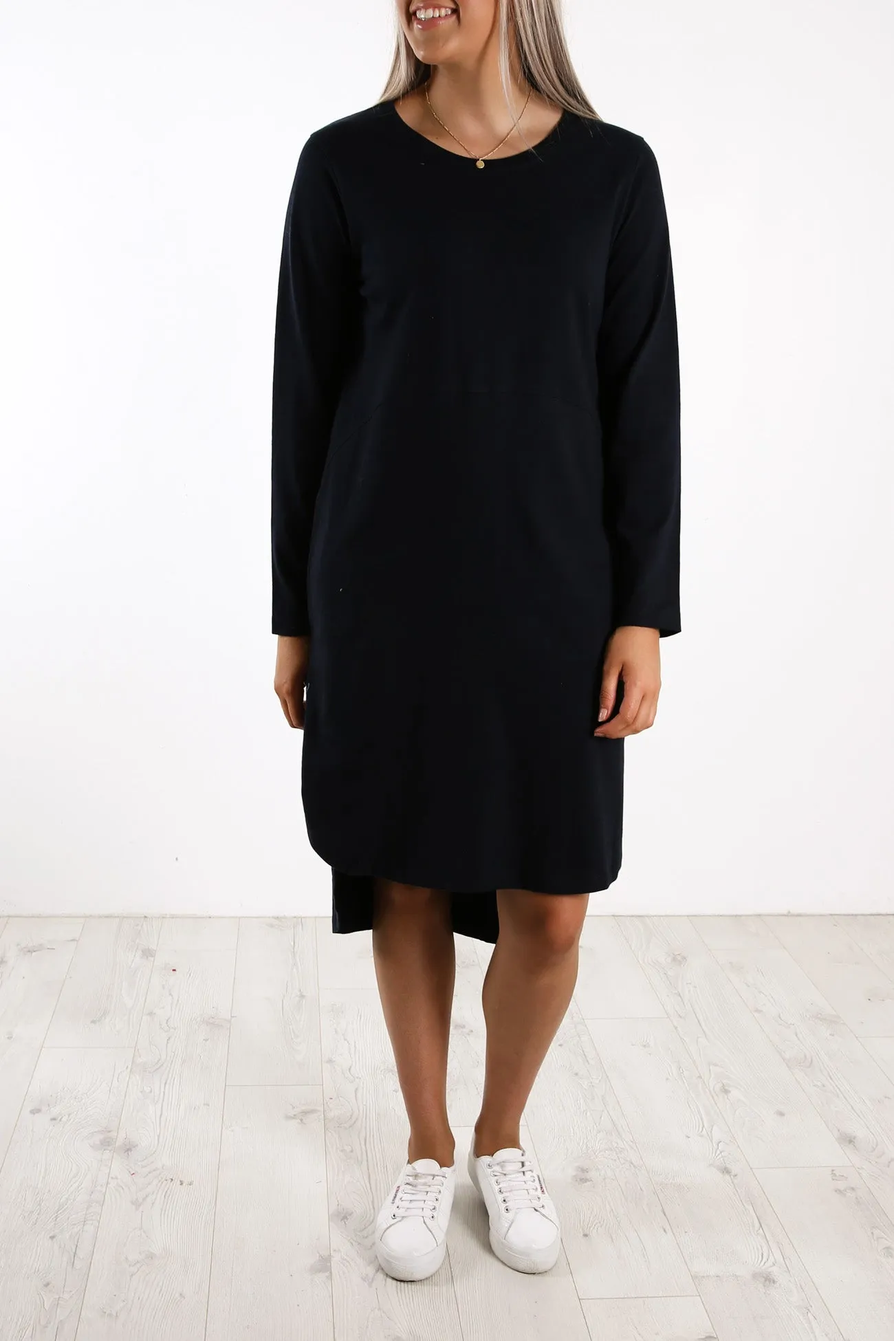 Bay Long Sleeve Dress Navy