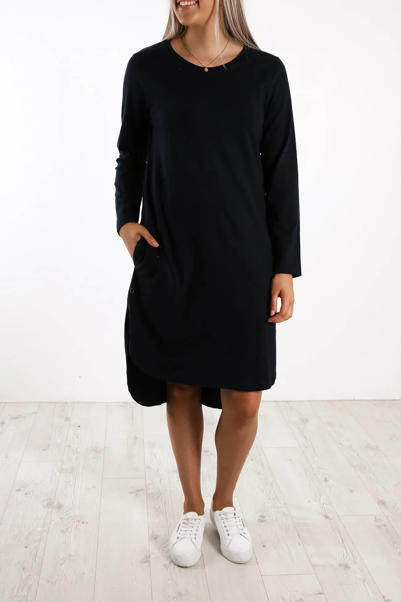 Bay Long Sleeve Dress Navy