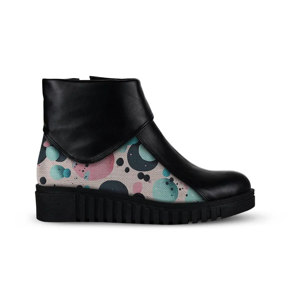 Block Boots Colorful Circles
