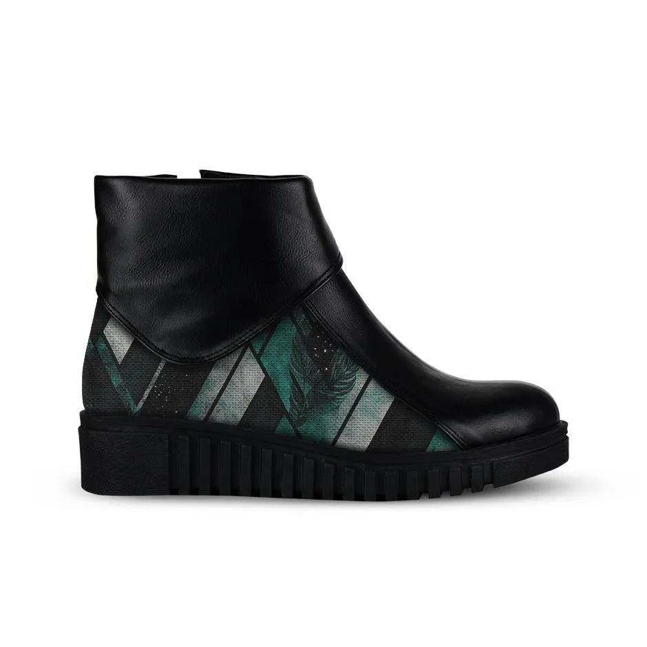 Block Boots Dark Leafs