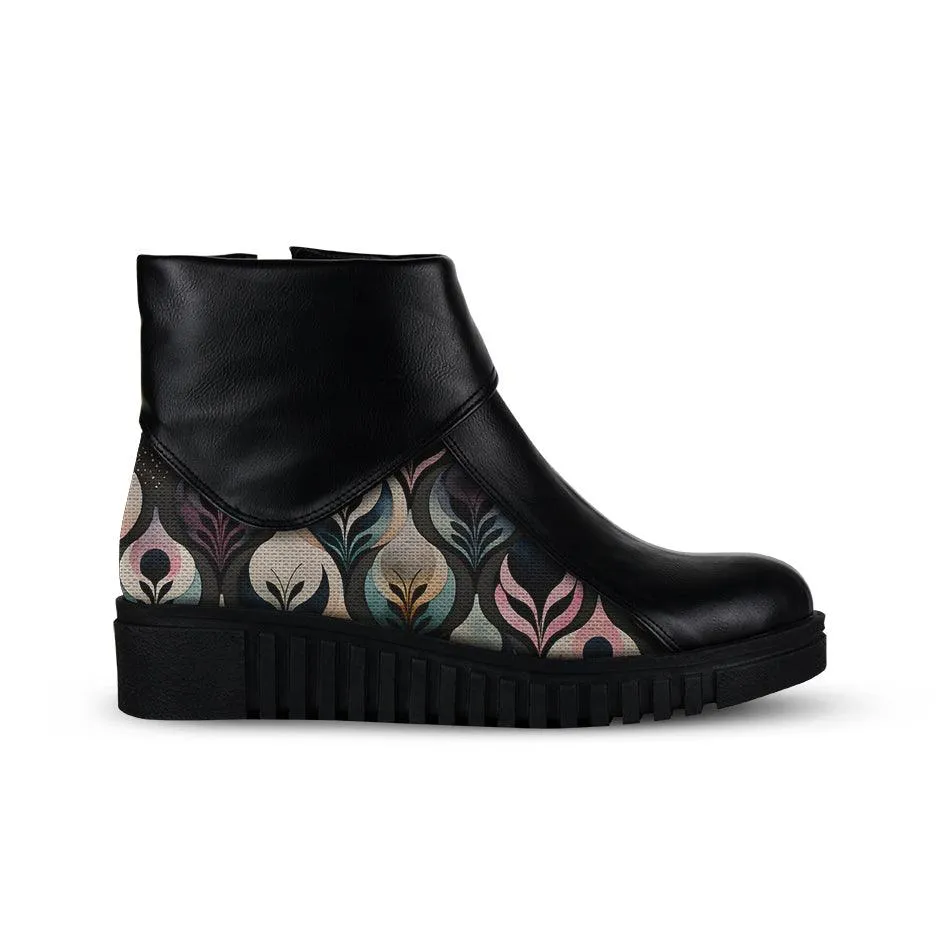 Block Boots Glowing Flowers