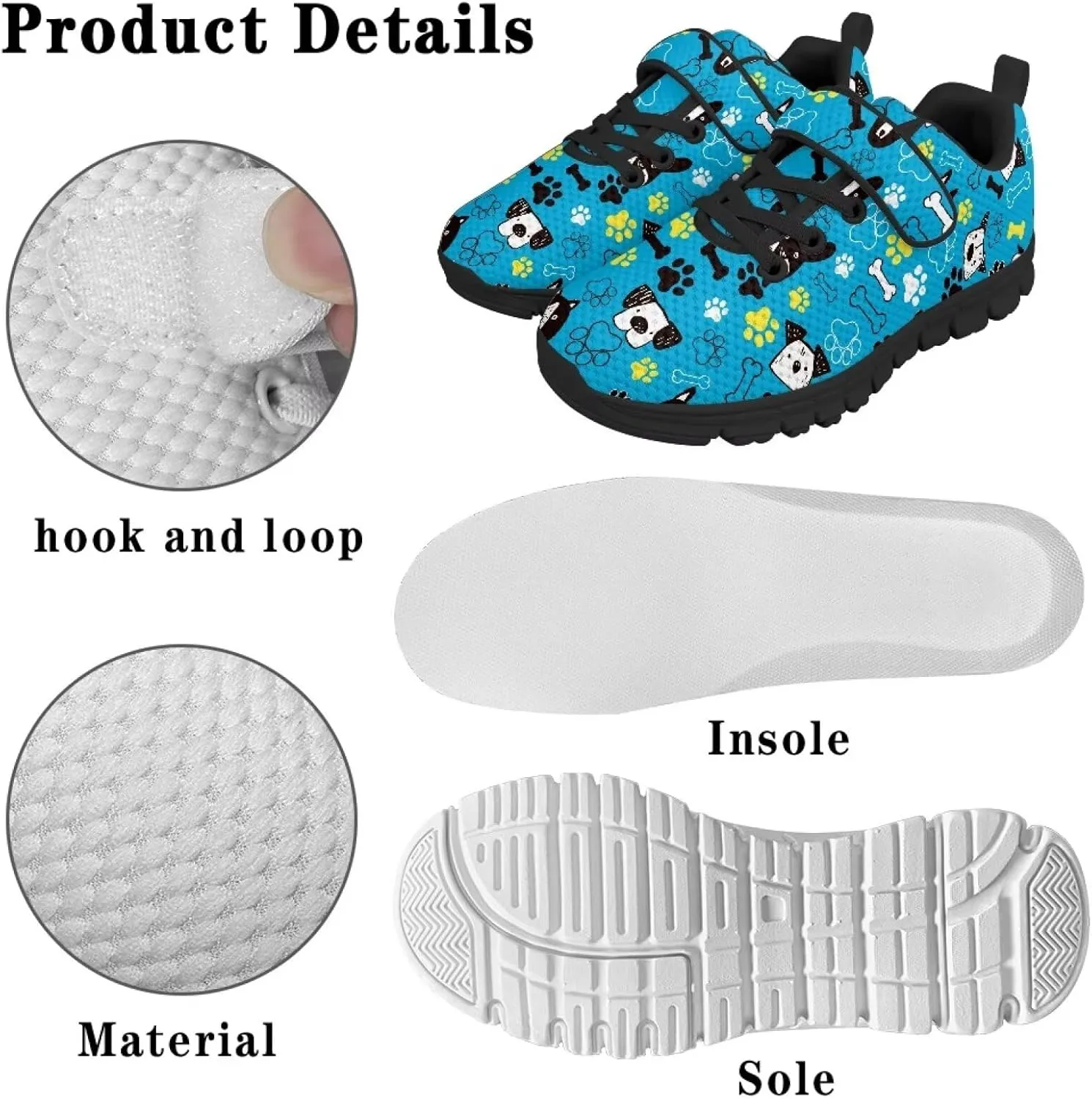 Boys Sneakers for Running Fitness Kickball Camping Lightweight Breathable Comfortable