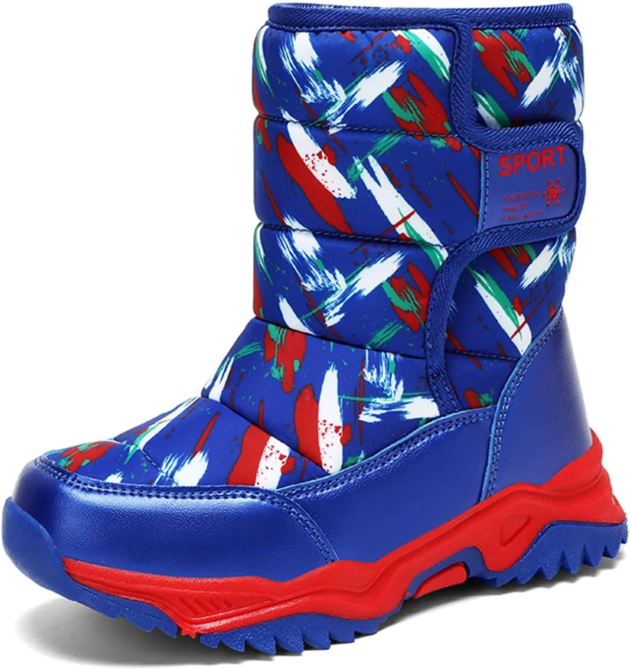 CERYTHRINA Girls Boys Snow Boots Kids Outdoor Winter Shoes Warm Fur Lined Hight-Cut for Outdoor Skiing Bootie