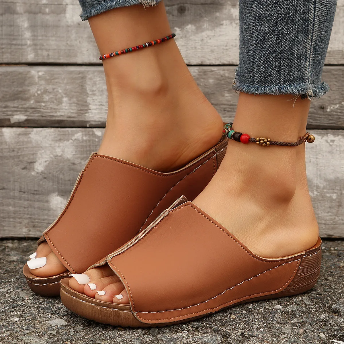 Claire – Stylish Peep-toe Wedges for Women