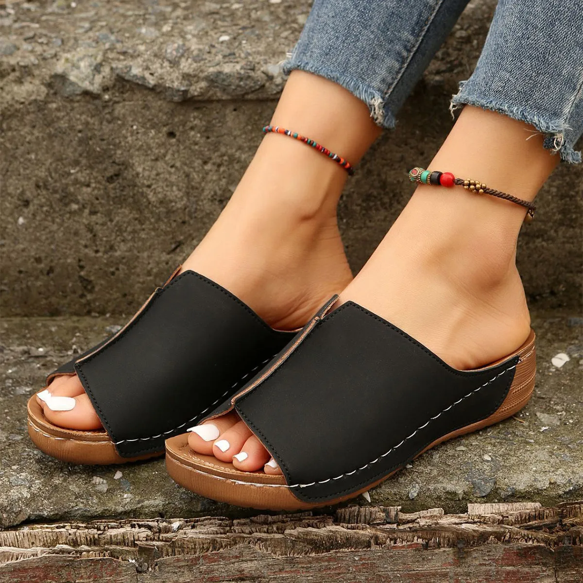 Claire – Stylish Peep-toe Wedges for Women
