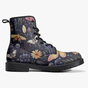 CottageCore Vegan Leather Boots - Floral ForestCore Boots (JPCC1)