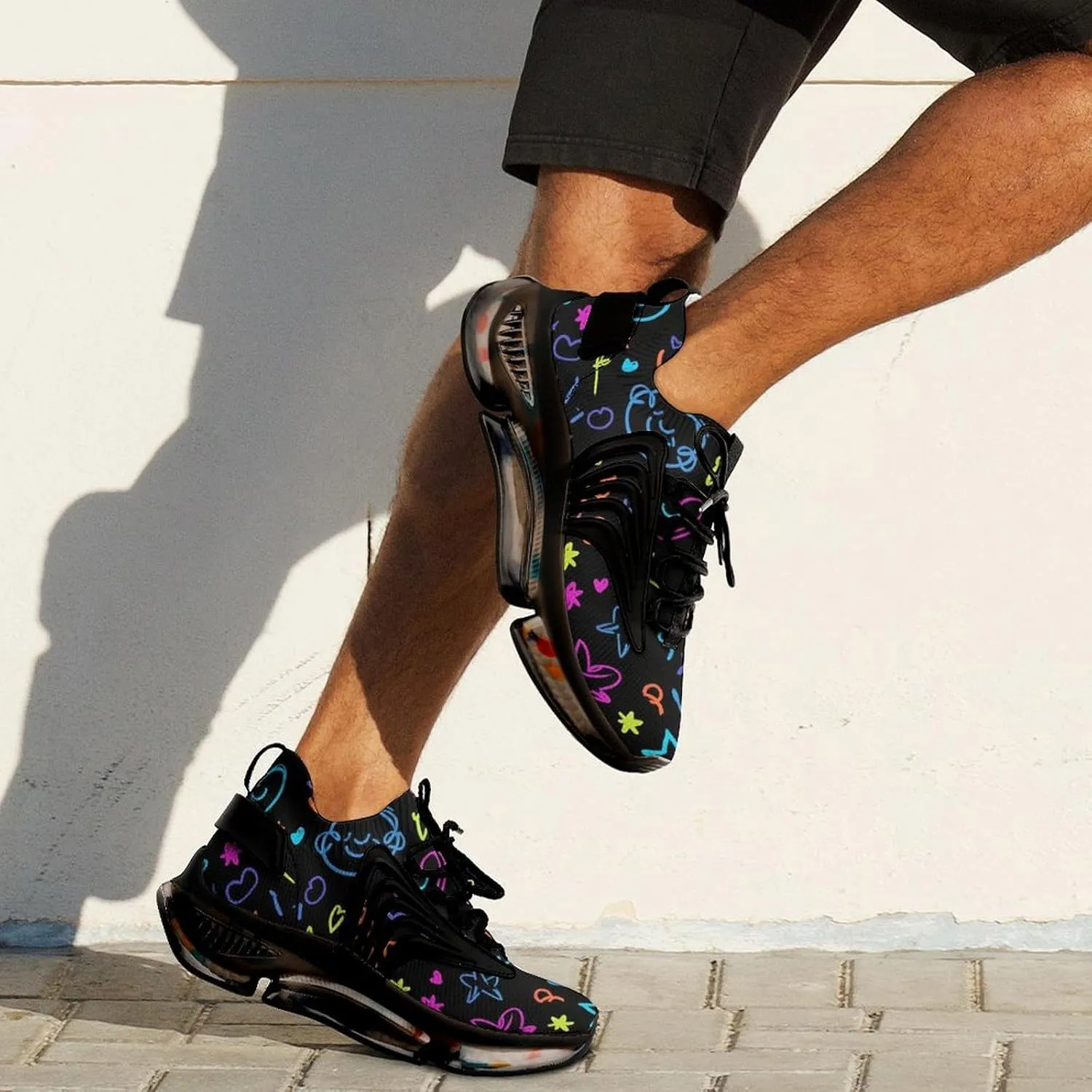 Cute Y2K Graffiti Mens Running Shoes Breathable Sneakers Non-Slip Sports Walking Shoe