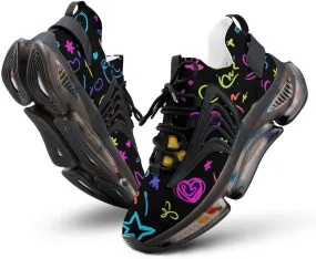 Cute Y2K Graffiti Mens Running Shoes Breathable Sneakers Non-Slip Sports Walking Shoe