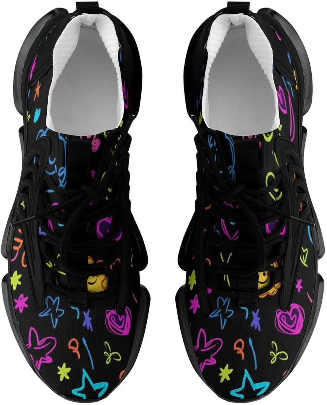 Cute Y2K Graffiti Mens Running Shoes Breathable Sneakers Non-Slip Sports Walking Shoe
