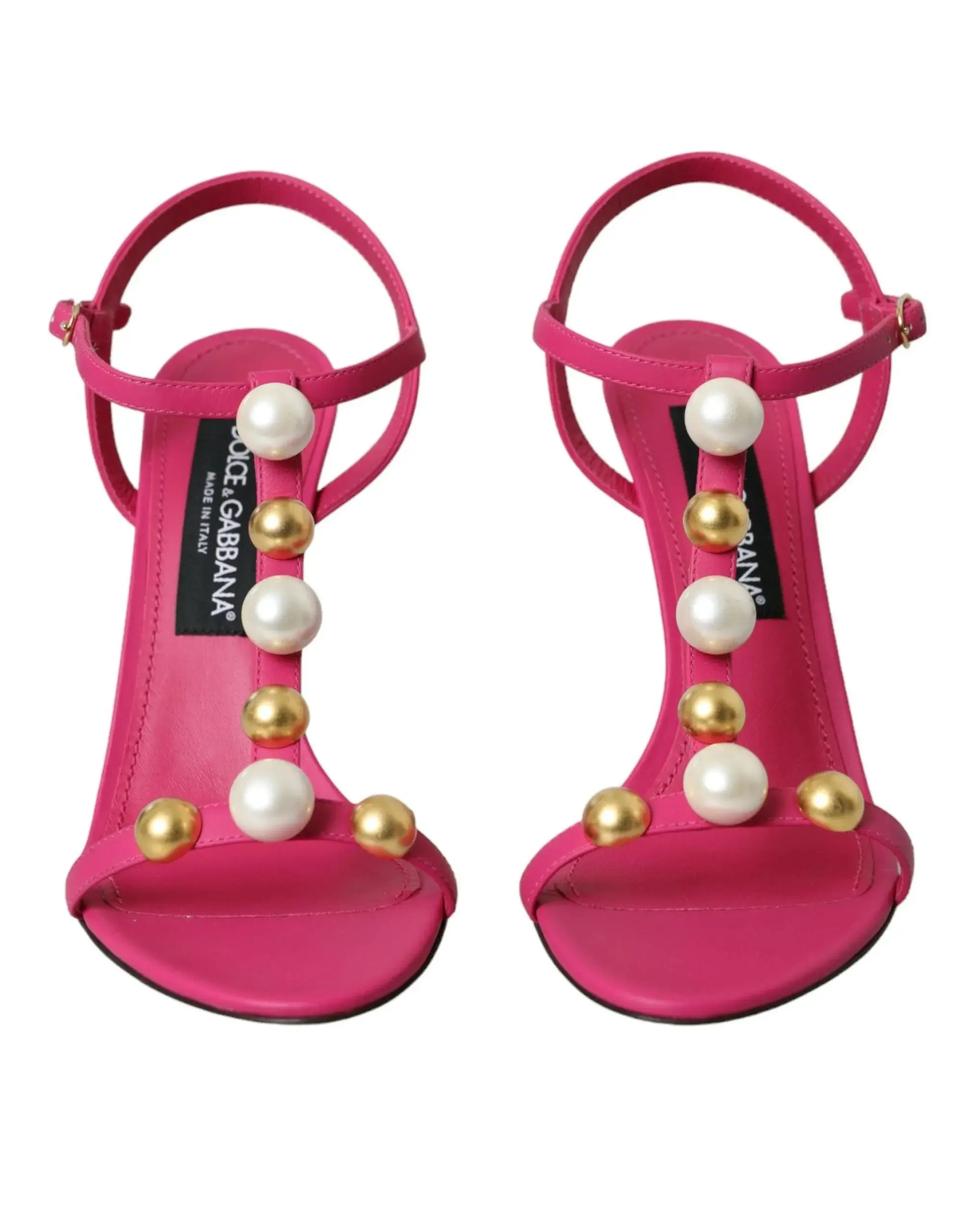 Dolce & Gabbana Pink Embellished Ankle Sandals