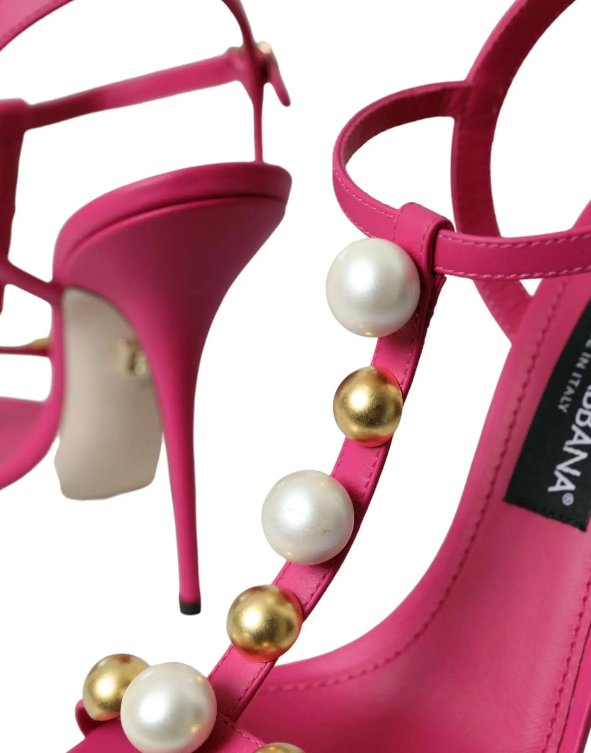 Dolce & Gabbana Pink Embellished Ankle Sandals