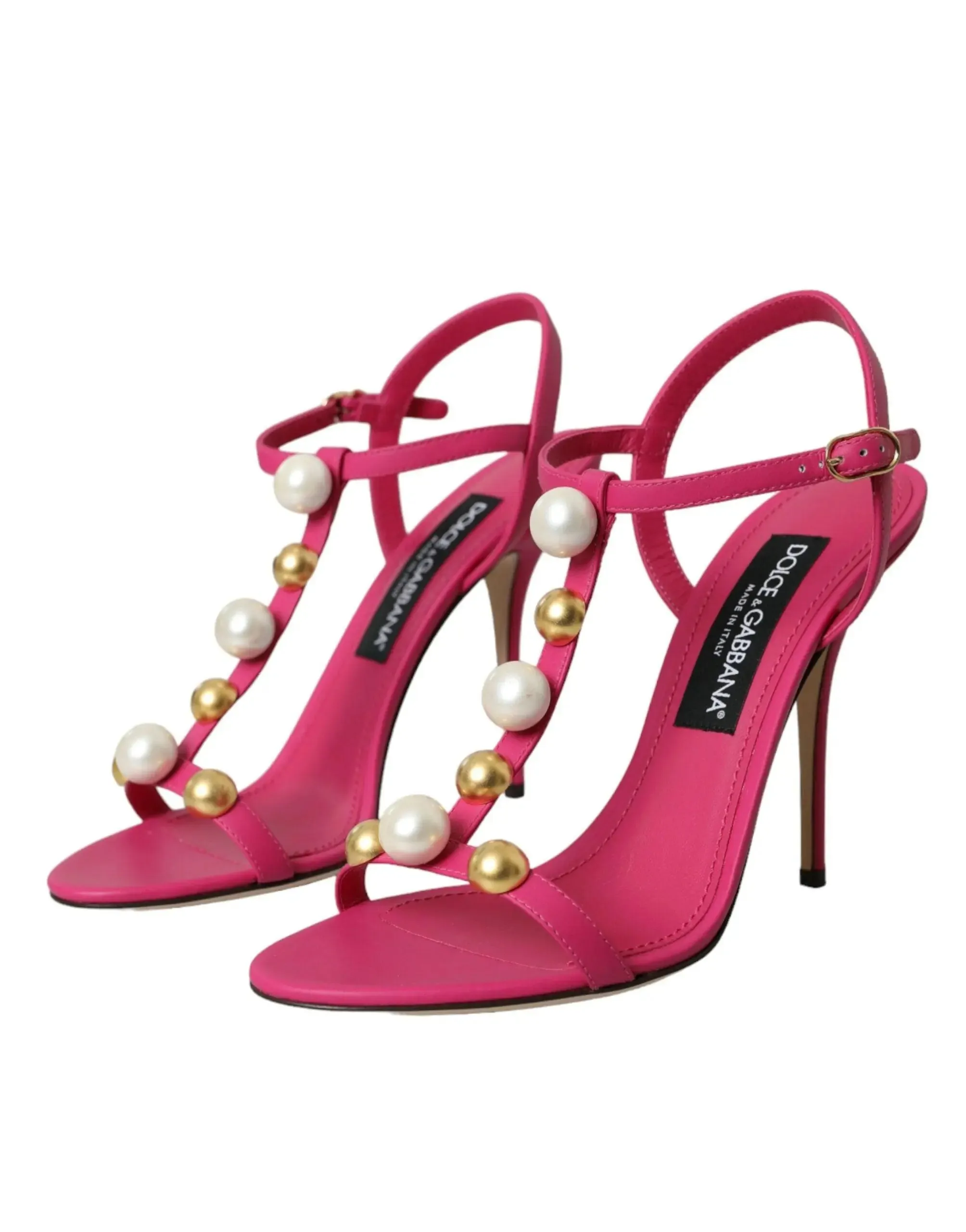 Dolce & Gabbana Pink Embellished Ankle Sandals