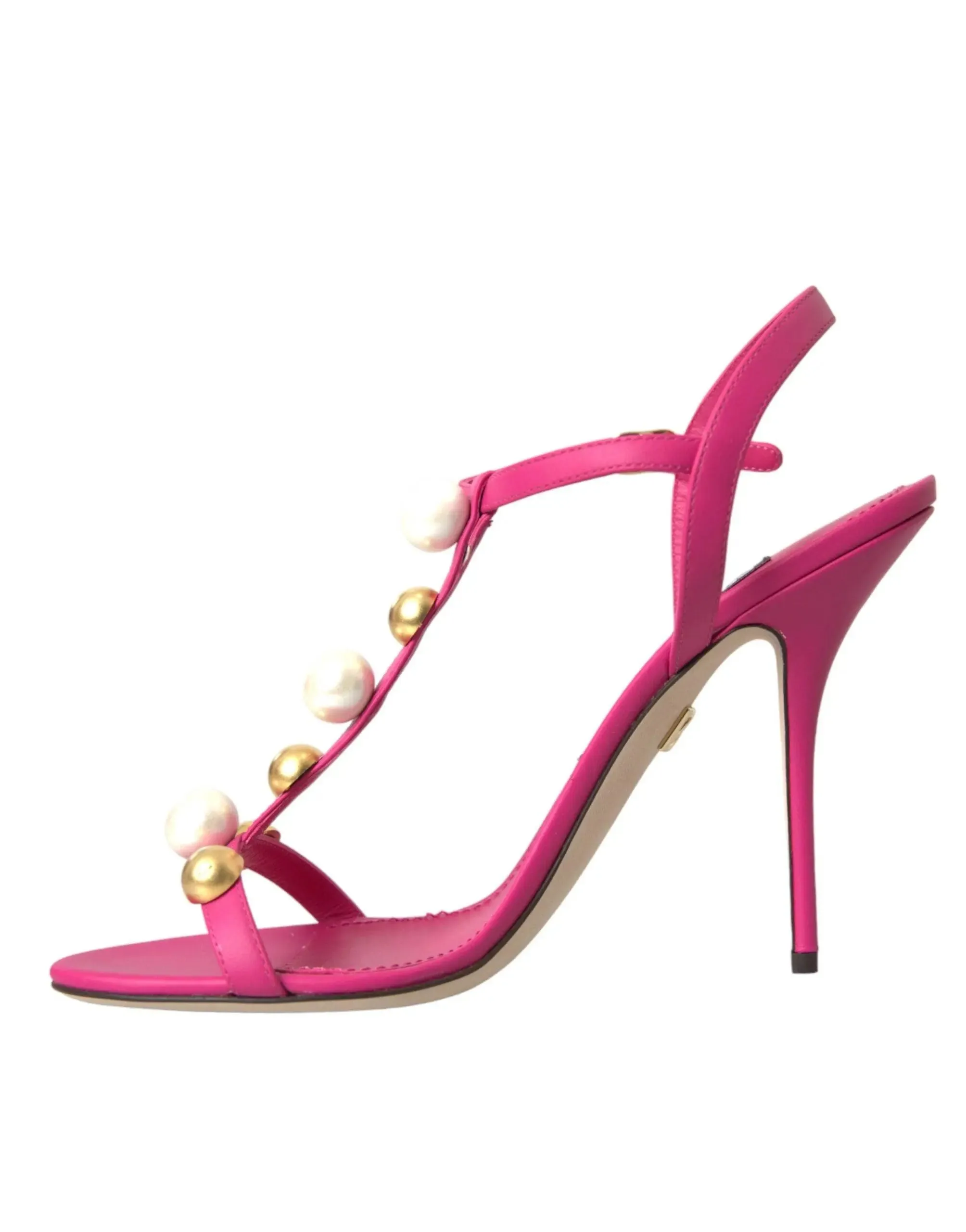Dolce & Gabbana Pink Embellished Ankle Sandals