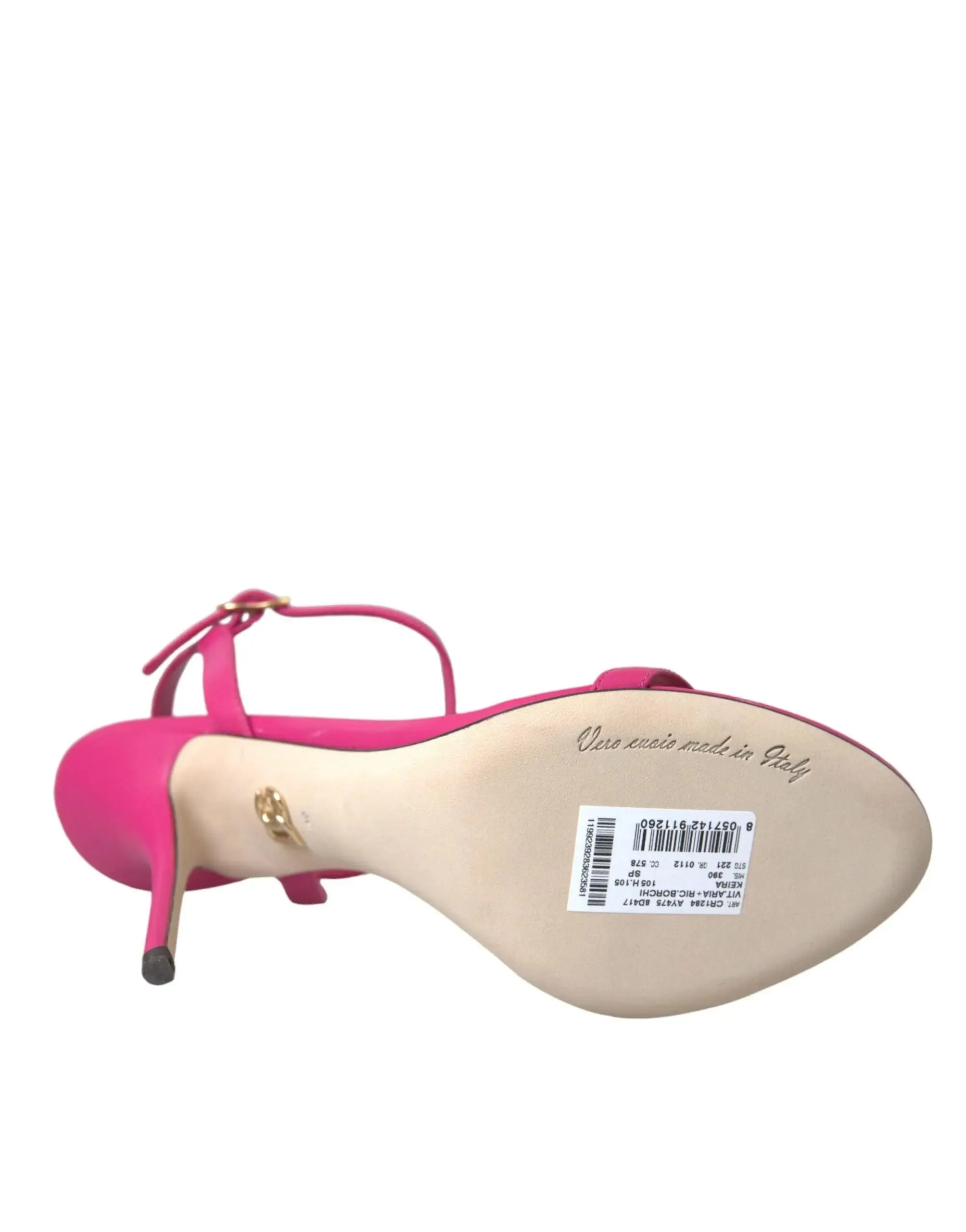 Dolce & Gabbana Pink Embellished Ankle Sandals