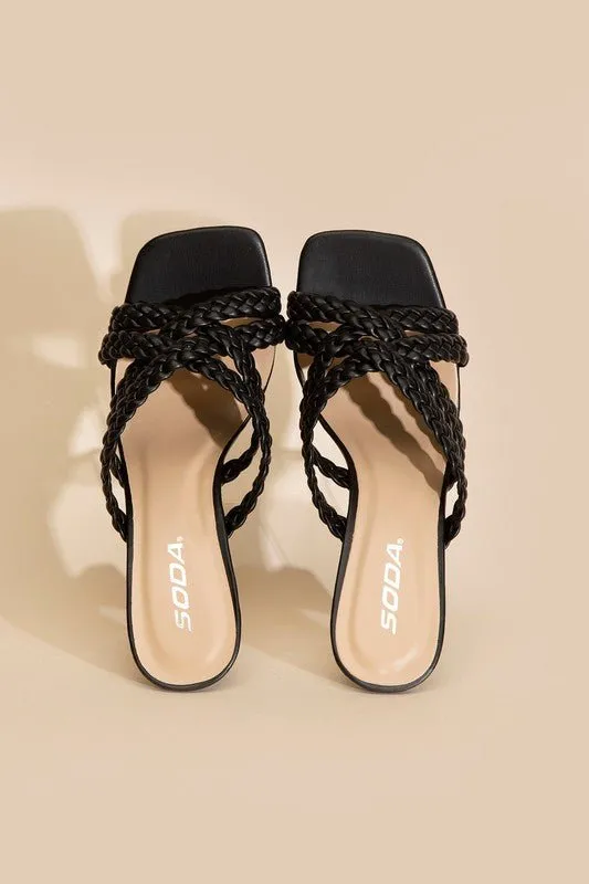 Double Twist Braided Criss Cross Sandals