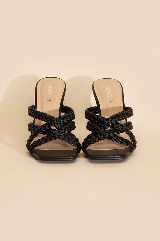 Double Twist Braided Criss Cross Sandals