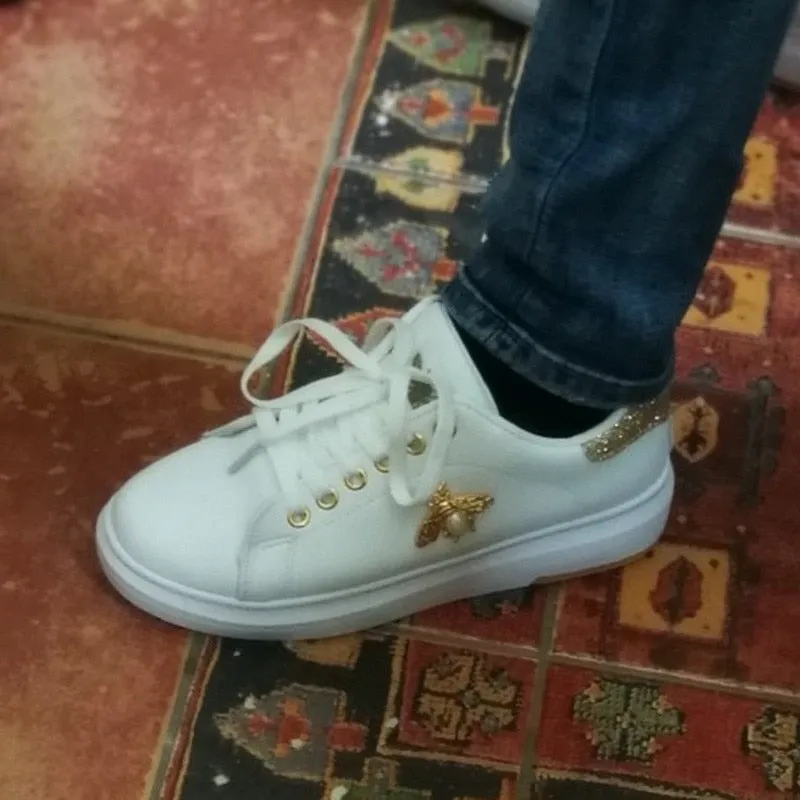 Fashion Breathable PU Leather Platform Sneakers