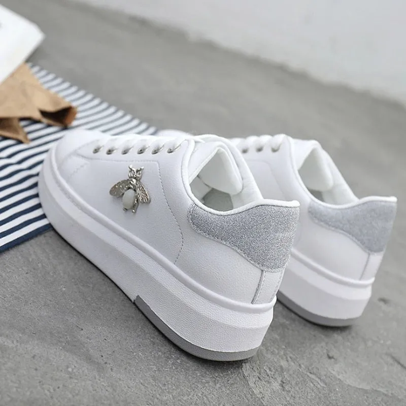 Fashion Breathable PU Leather Platform Sneakers