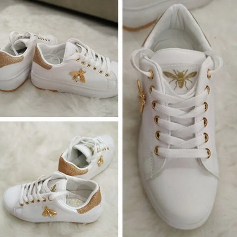 Fashion Breathable PU Leather Platform Sneakers