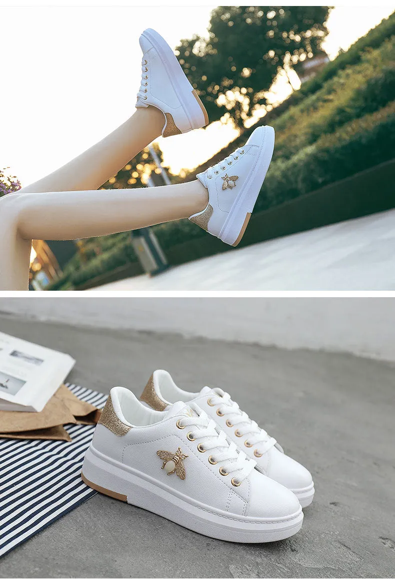 Fashion Breathable PU Leather Platform Sneakers