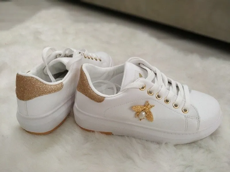 Fashion Breathable PU Leather Platform Sneakers