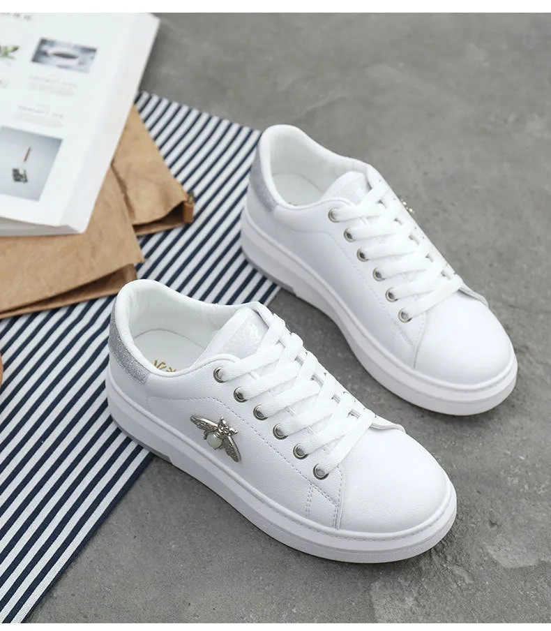 Fashion Breathable PU Leather Platform Sneakers