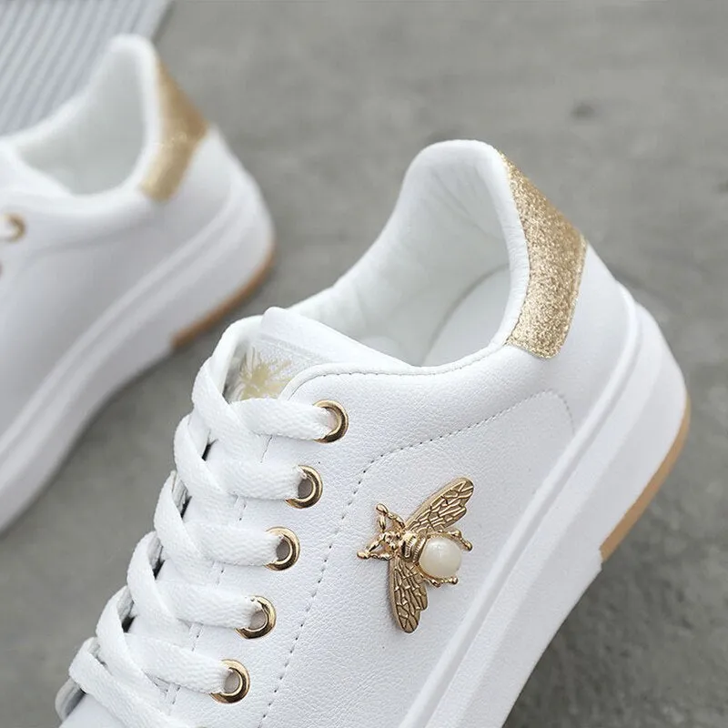 Fashion Breathable PU Leather Platform Sneakers