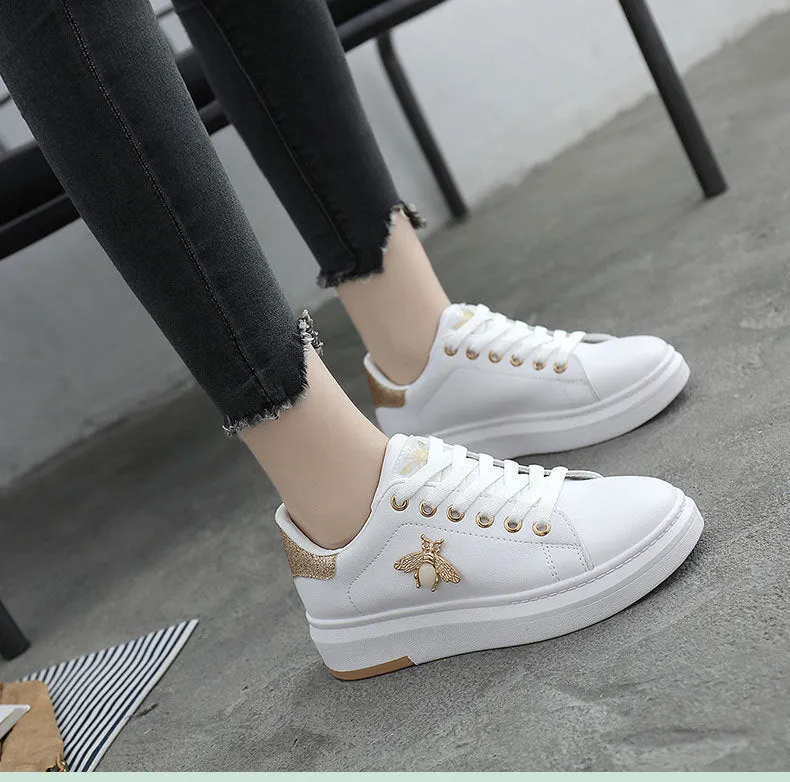 Fashion Breathable PU Leather Platform Sneakers