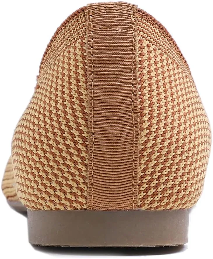 Feversole Women's Woven Fashion Breathable Knit Flat Shoes