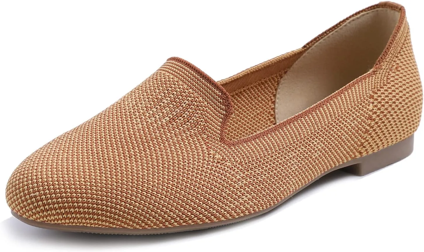 Feversole Women's Woven Fashion Breathable Knit Flat Shoes