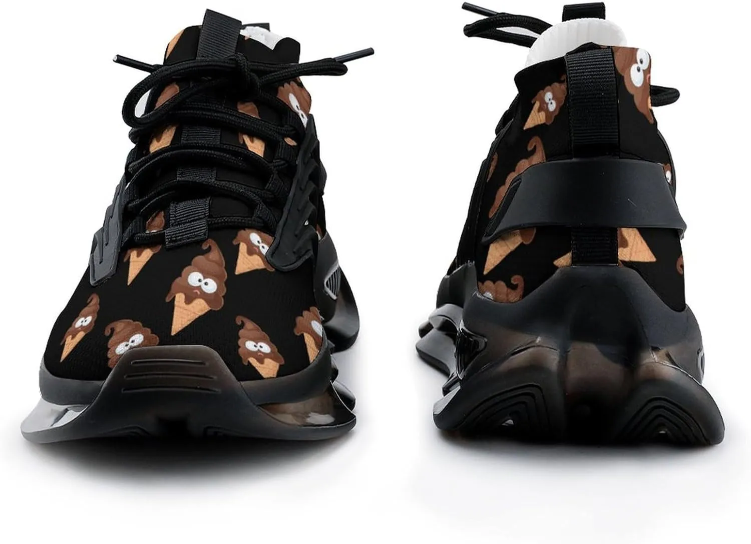 Funny Pooping Shit Ice-Cream Men's Running Shoes Lightweight Walking Shoe Breathable Sneaker