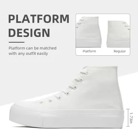 FUUPNN Platform Sneakers Canvas Fashion Lace Up Classic Casual Walking Shoes High Tops Canvas Shoes Casual Tennis Shoes