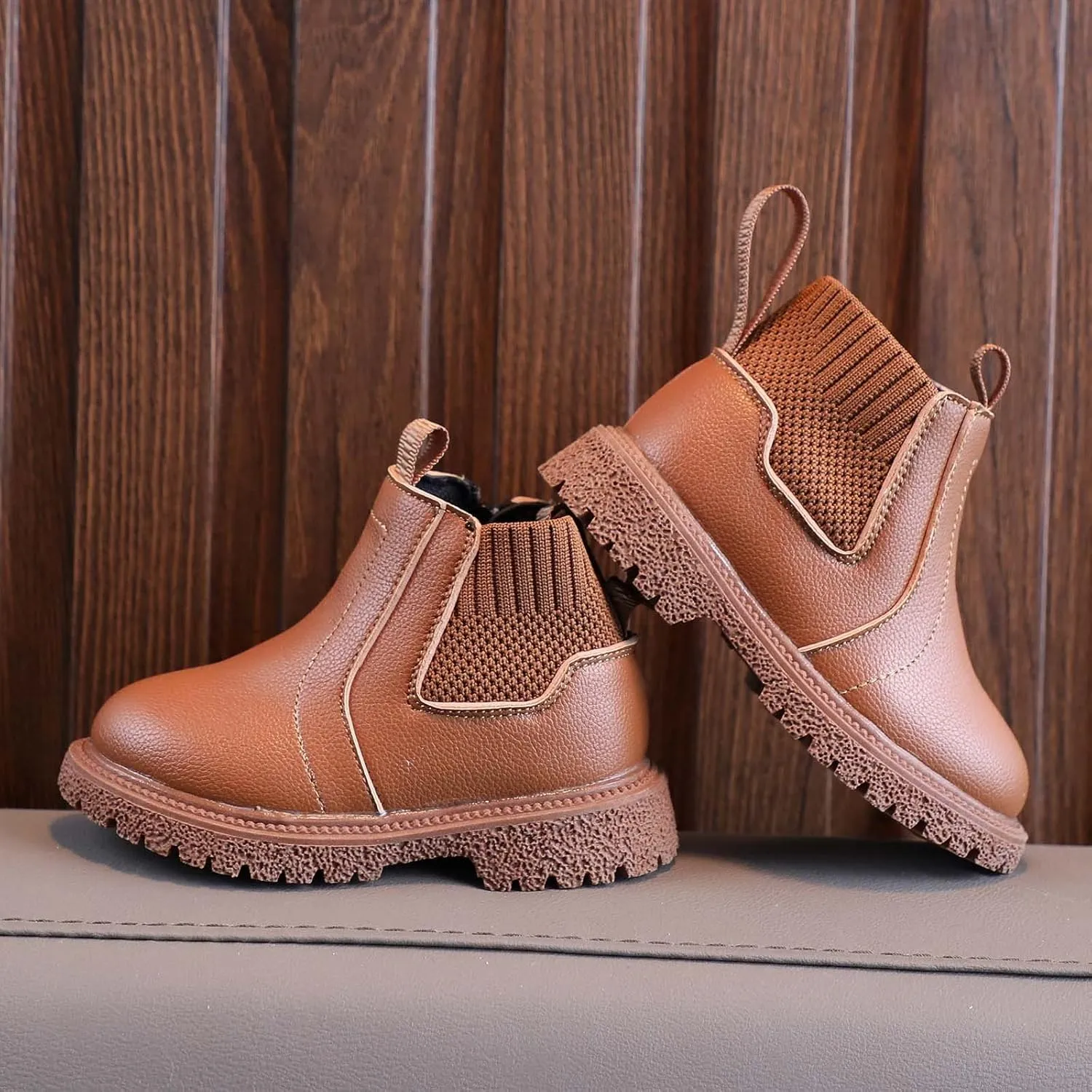 Girls Boys Children Ankle Boots Kids Low Heel Booties Fashion Side Zipper Knee Calf Boots for Toddler Girl