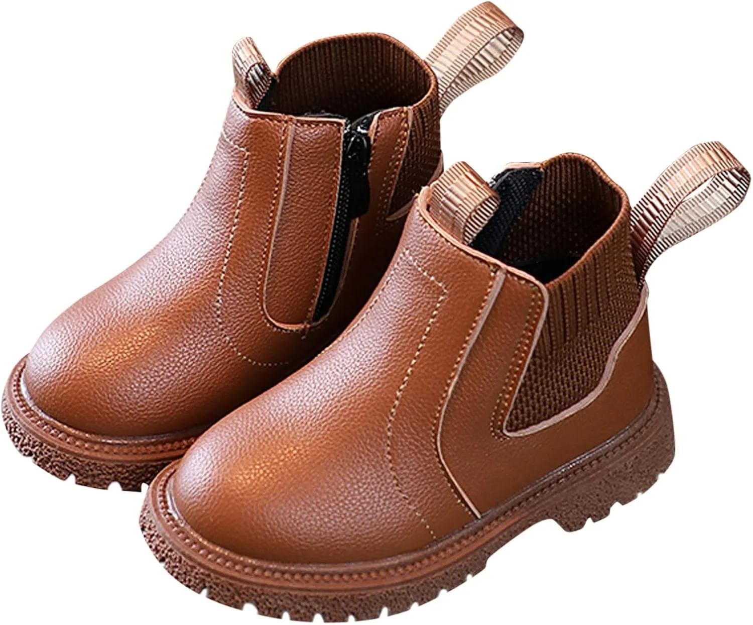 Girls Boys Children Ankle Boots Kids Low Heel Booties Fashion Side Zipper Knee Calf Boots for Toddler Girl