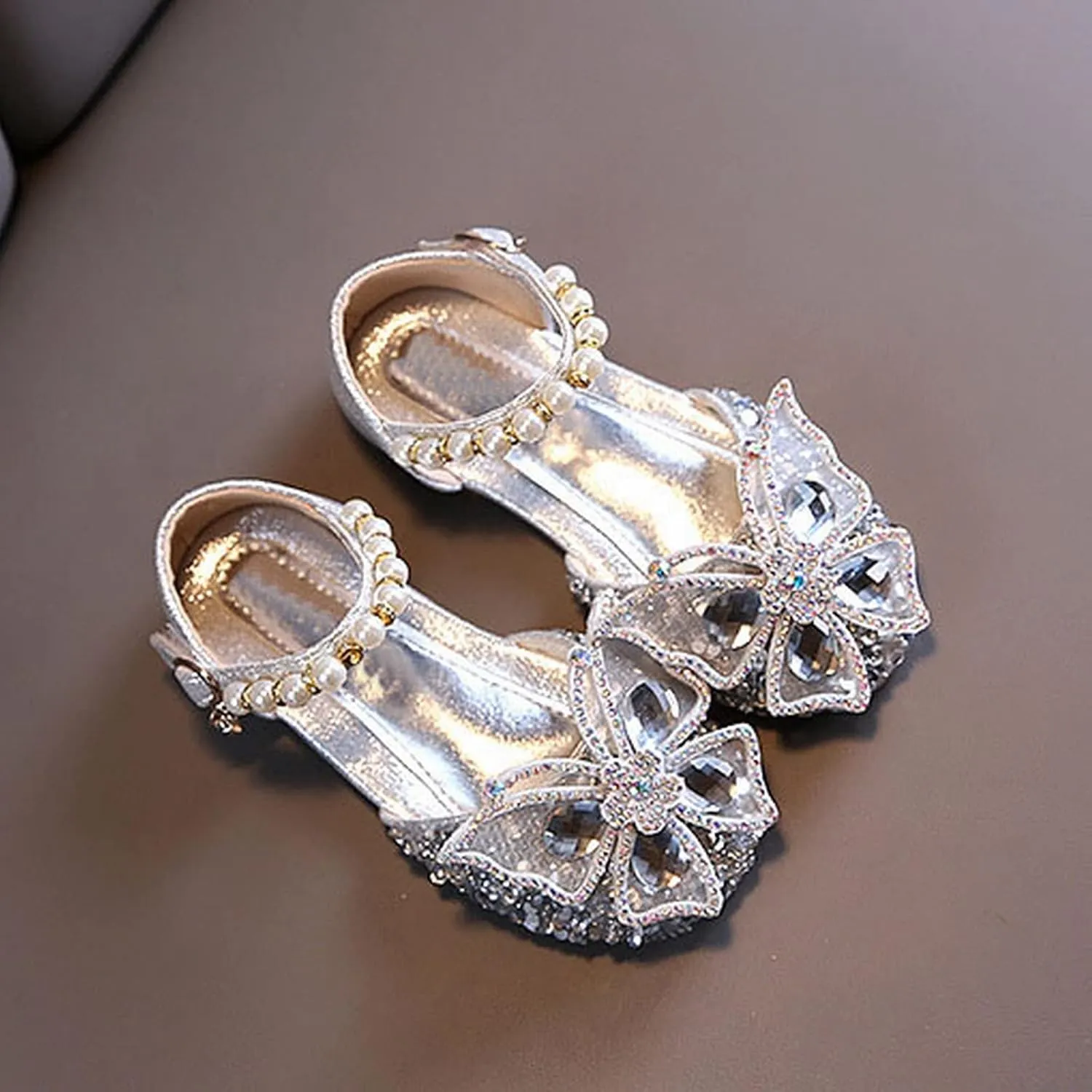 Girls 𝐂rystal Butterfly Dress Shoes 2025 Stylish Rhinestone Bridesmaids Sandals Kids Mary Jane Princess Sandal