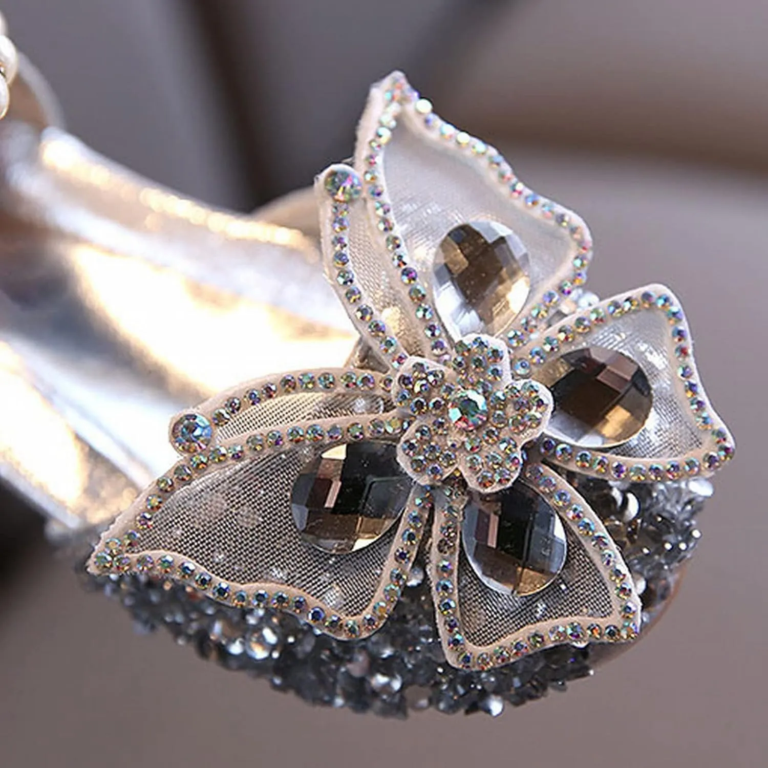 Girls 𝐂rystal Butterfly Dress Shoes 2025 Stylish Rhinestone Bridesmaids Sandals Kids Mary Jane Princess Sandal