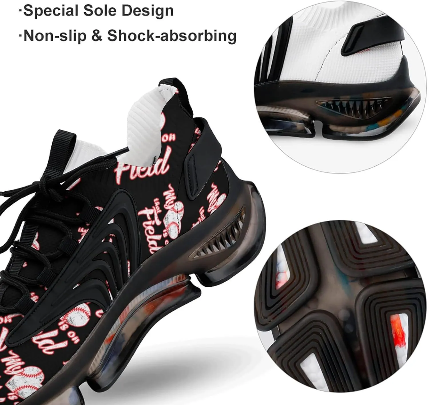 Heart is on Field Baseball Men's Running Shoes Lightweight Walking Shoe Breathable Sneaker