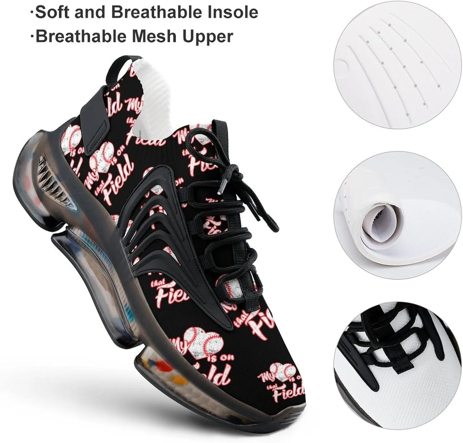 Heart is on Field Baseball Men's Running Shoes Lightweight Walking Shoe Breathable Sneaker