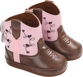 Leather Cowboy Booties Soft Sole Non Slip Shoes for Baby Infant Western Baby Girl Shoes Country Boots for Baby Boy