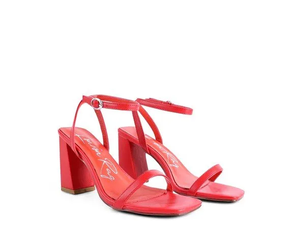 London Rag Block Heel Ankle Strap Sandals