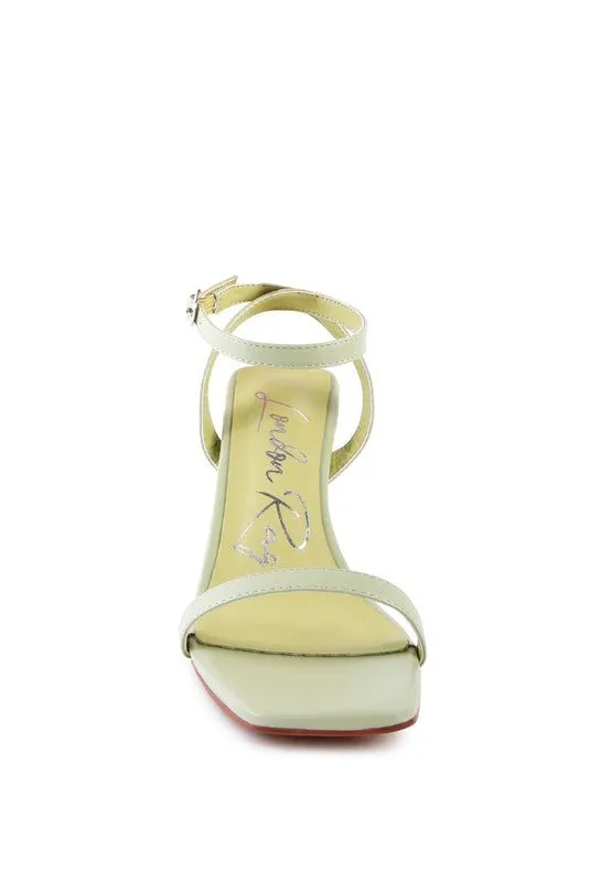 London Rag Block Heel Ankle Strap Sandals
