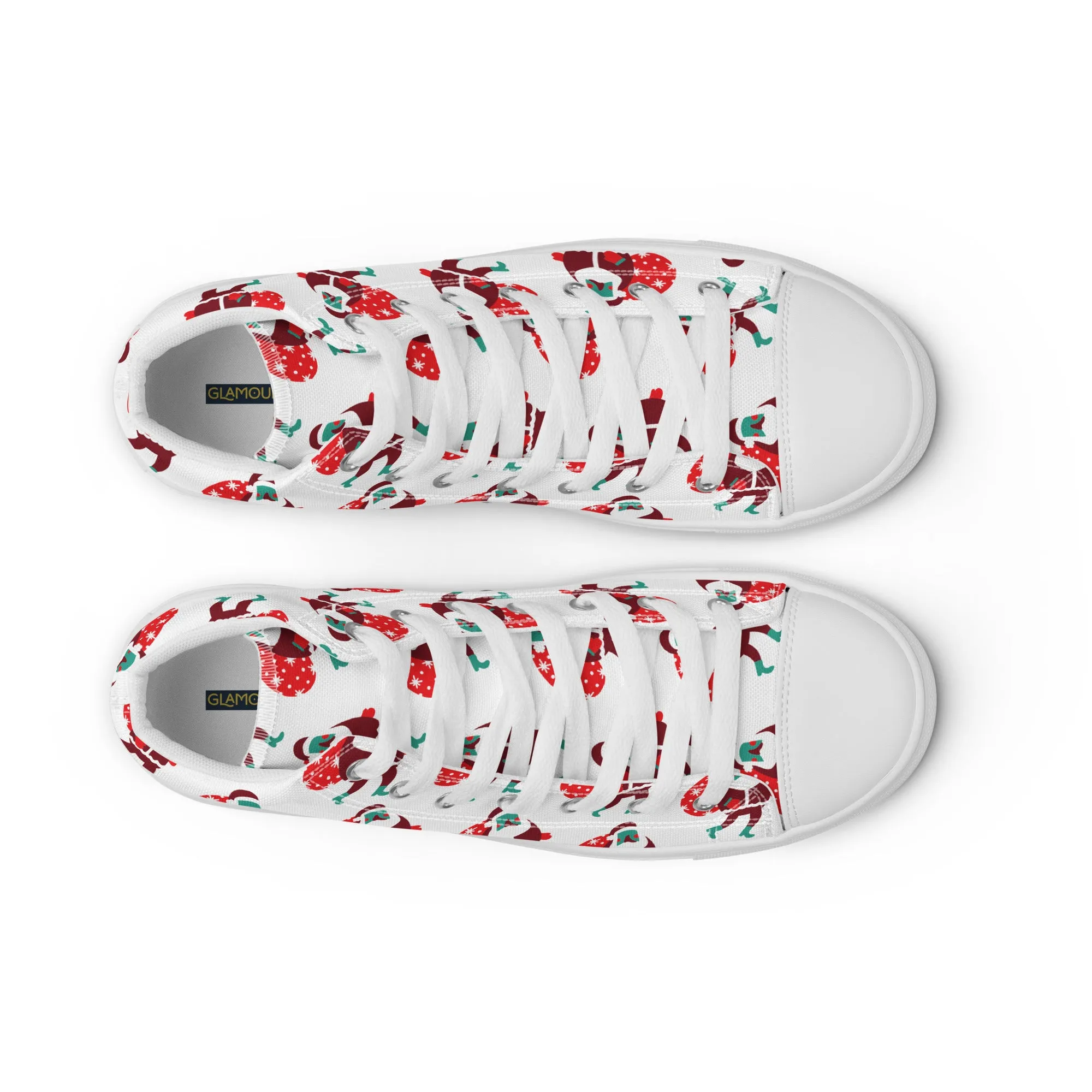 Men Christmas High Top Canvas Shoes (Glamourange Holiday Magic Canvas Shoes For Men - 0012)