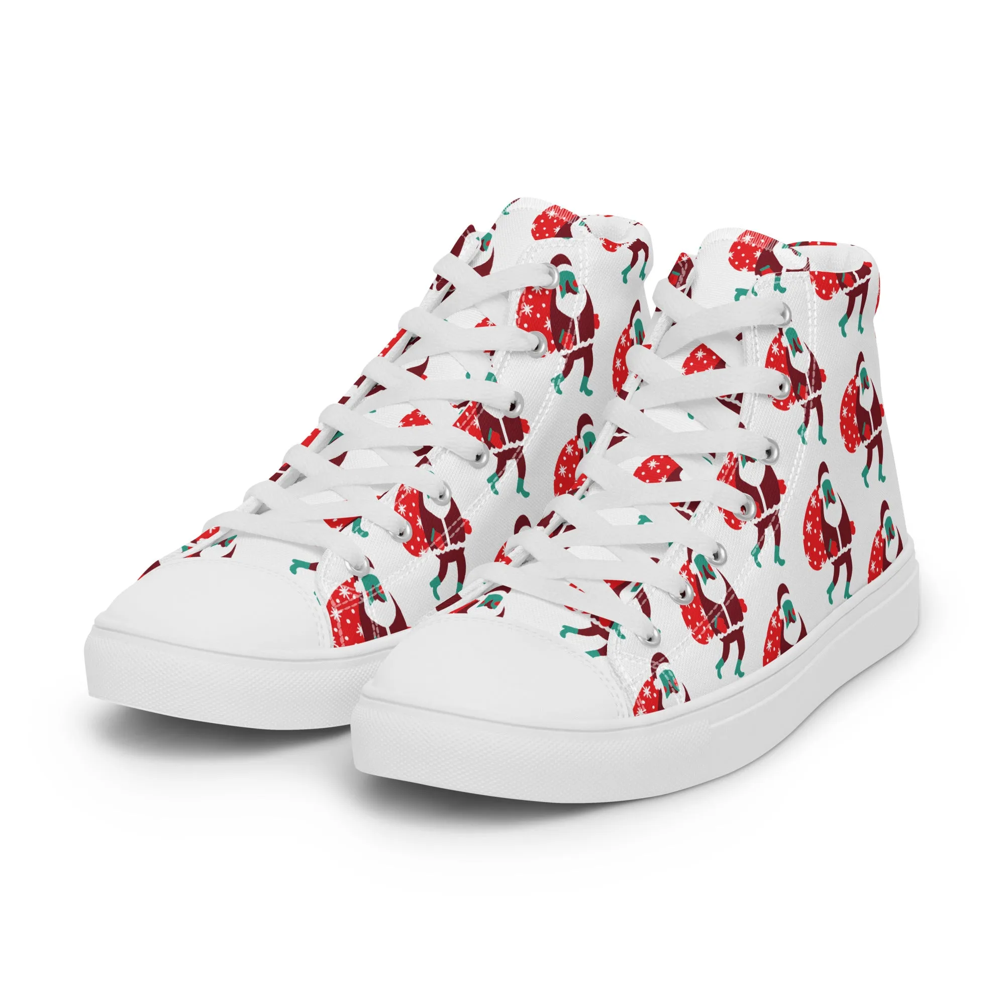 Men Christmas High Top Canvas Shoes (Glamourange Holiday Magic Canvas Shoes For Men - 0012)