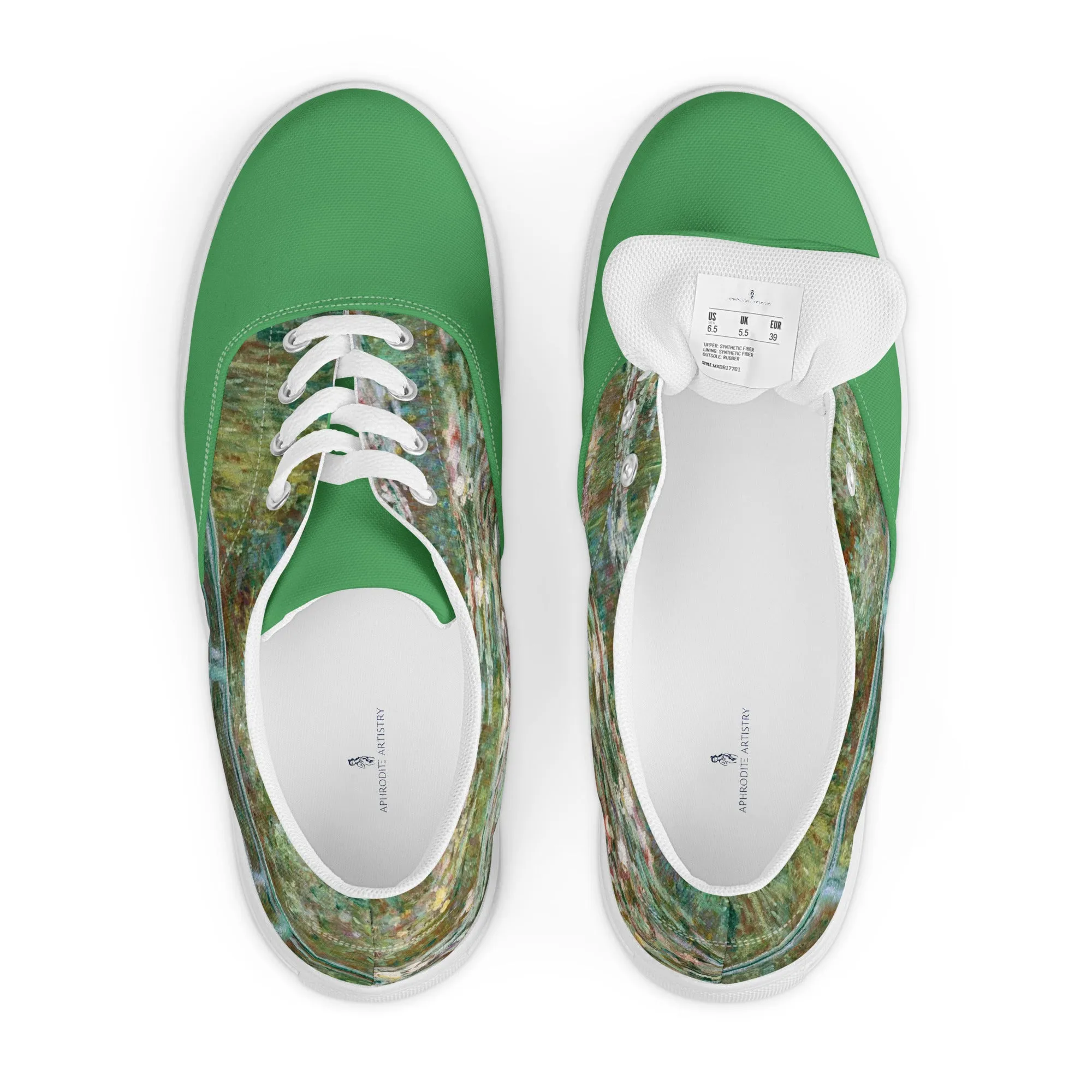 Men's Claude Monet Inspired Water Lilies lace-up canvas shoes