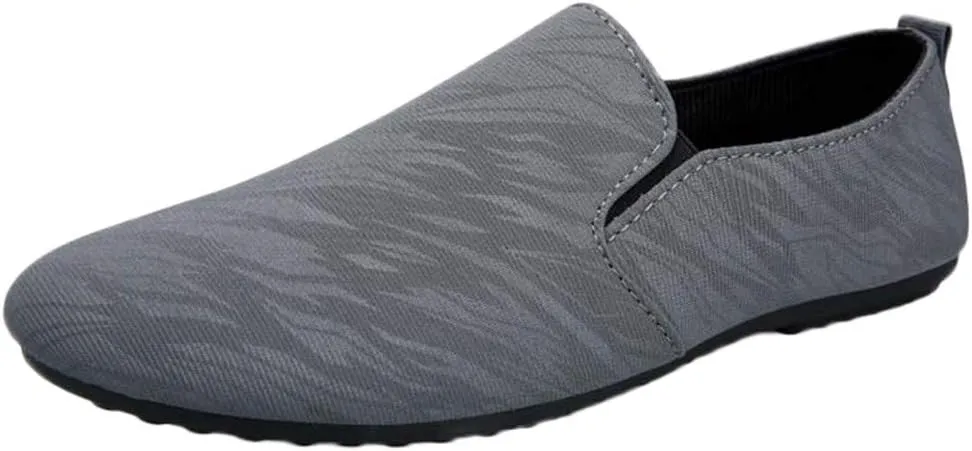 Men's Loafers Casual Shoes Comfort Lightweight Driving Shoes Travel Walking Shoes Slip on Fashion Office Shoes for Male Indoor Outdoor Grey