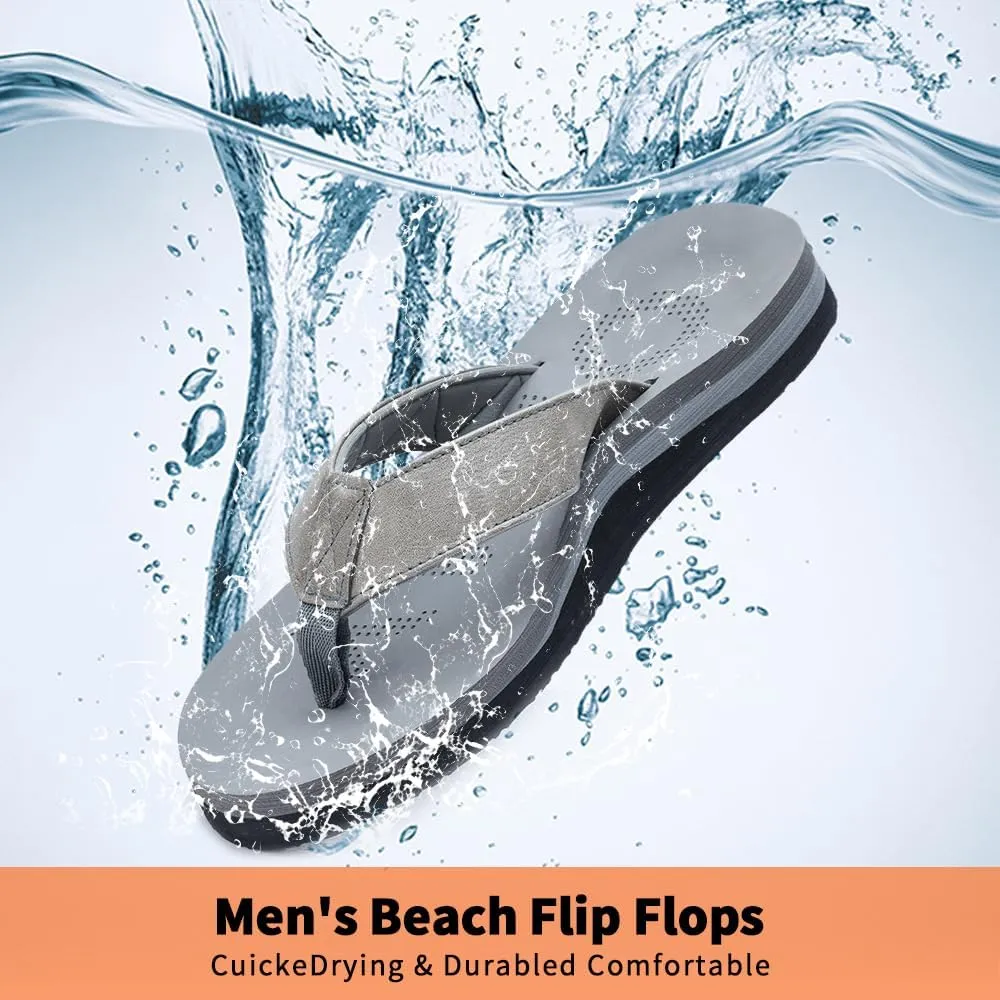 MGGMOKAY Mens Flip Flop Comfort Thong Sandals with Orthotic Arch Support