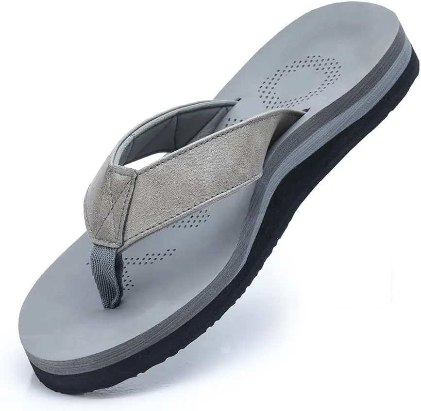MGGMOKAY Mens Flip Flop Comfort Thong Sandals with Orthotic Arch Support